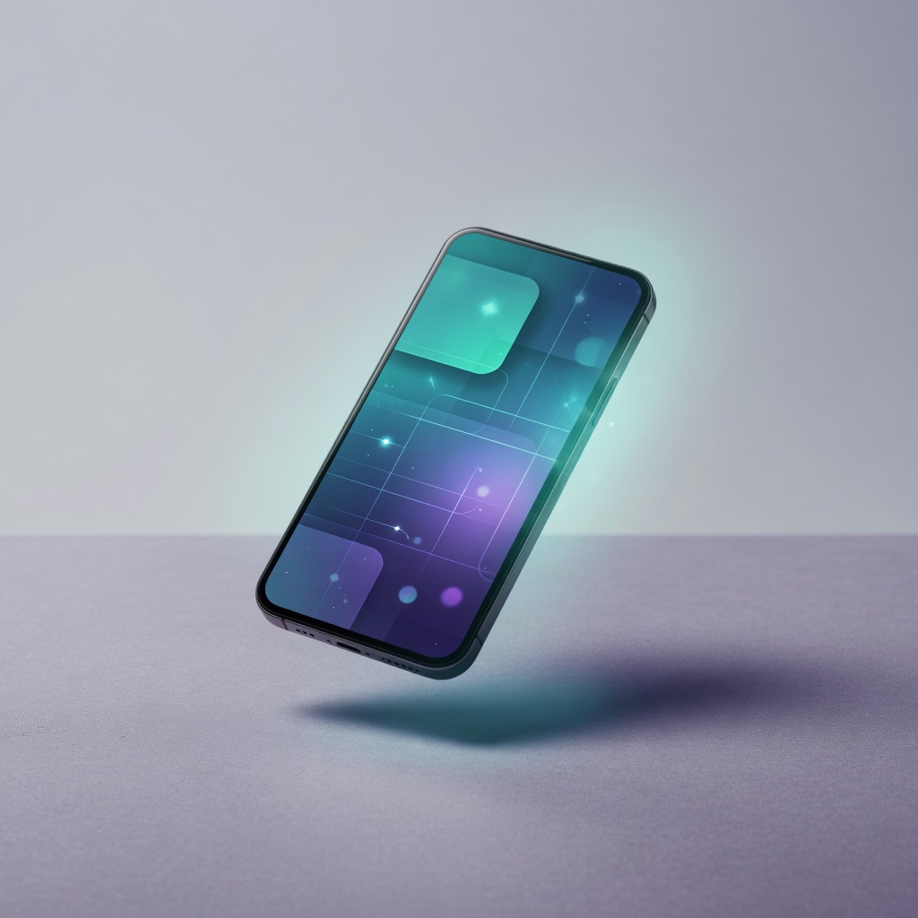 Smartphone with soft studio lighting